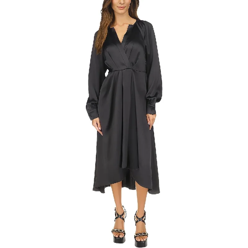 Mega Sale Womens Midi Surplice Wrap Dress