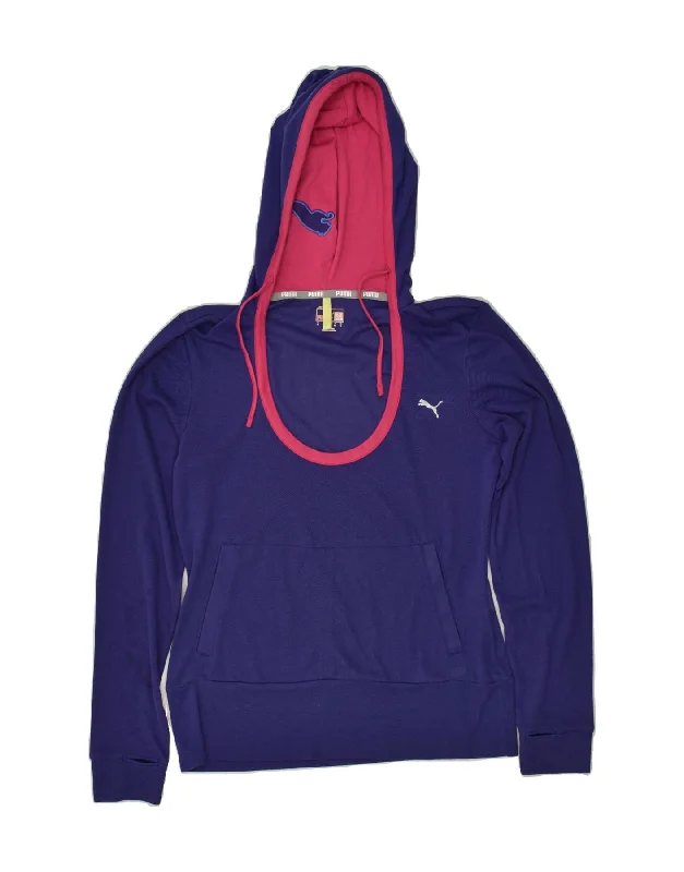 Buy Now PUMA Womens Hoodie Jumper UK 10 Small Navy Blue Cotton