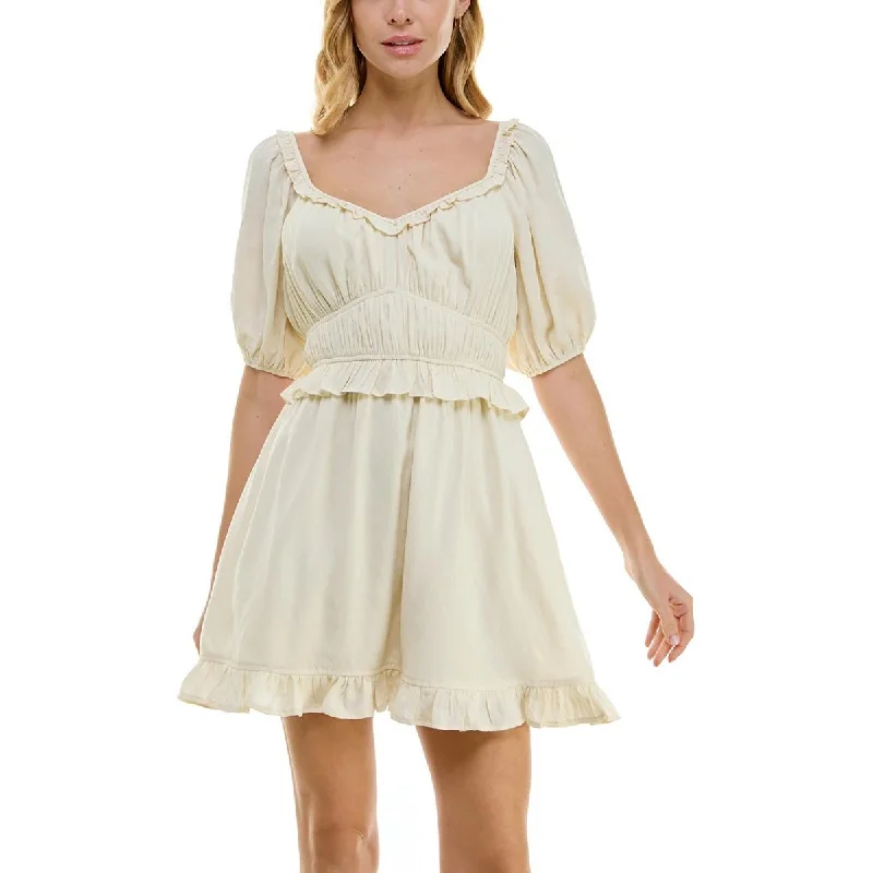 Today's Special Juniors Womens Smocked Above Knee Mini Dress