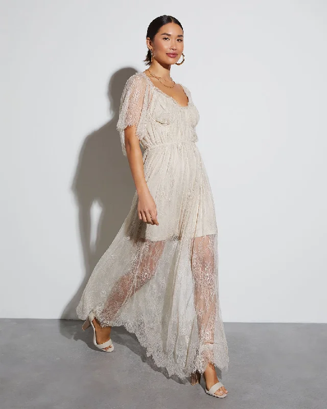 Deal Dash Iconic Entrance Lace Maxi Dress