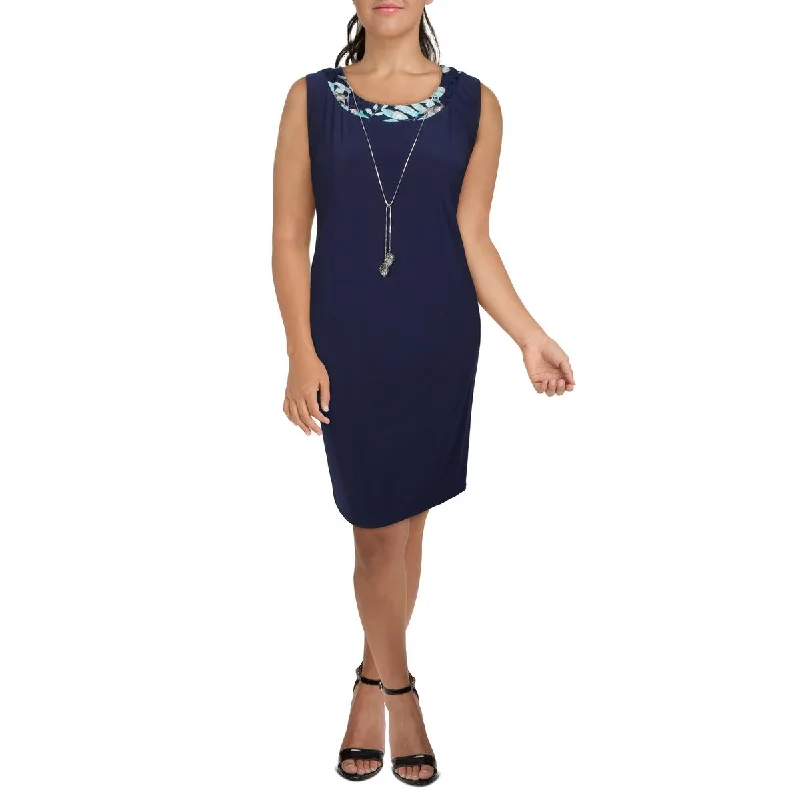 Huge Discounts Plus Womens Knit Sleeveless Shift Dress