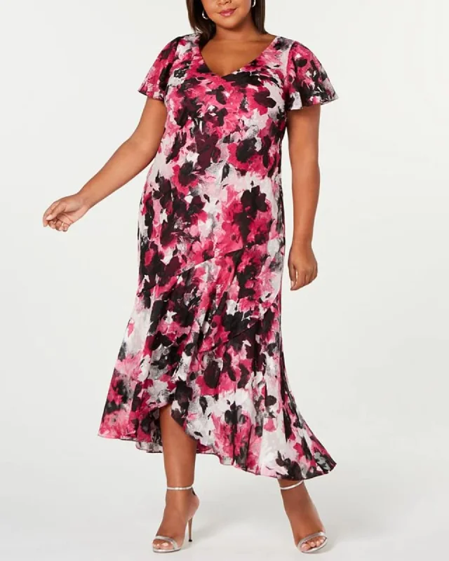Bargain Prices Alex Evenings Women's Plus Printed High Low Dress Pink Size 14W | Pink Bargain Prices Alex Evenings Women's Plus Printed High Low Dress Pink Size 14W | Pink
