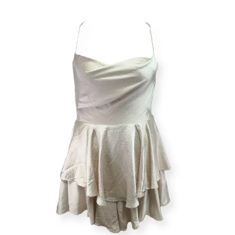 Huge Savings Mon Cherie Romper By Selfie Leslie In Champagne, Size: L