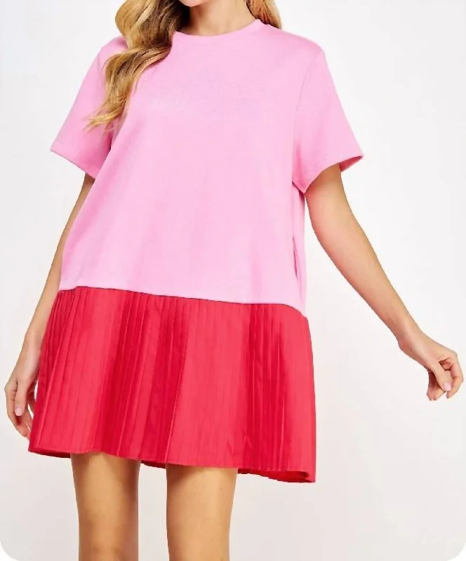 Daily Specials Popping Dress In Pink/red