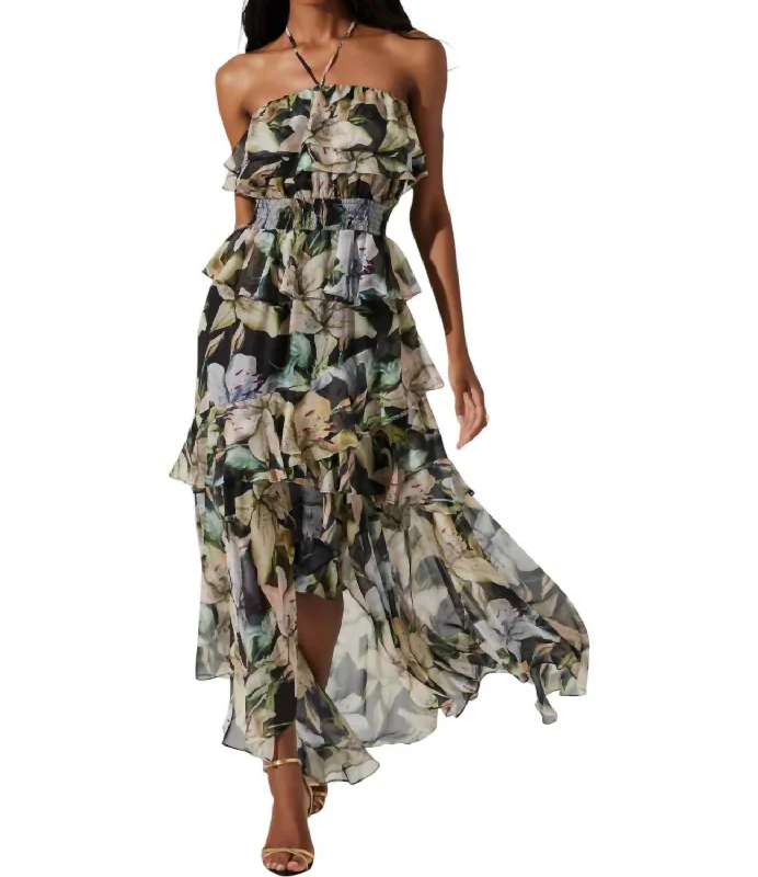 Shop and Save Elena Dress In Black/white Floral