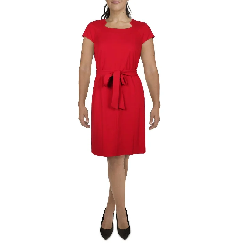 Online Only Womens Square Neck Knee-Length Wear To Work Dress