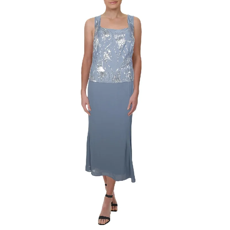 YEAR-End Clearance Plus Womens Jersey Sequined Midi Dress