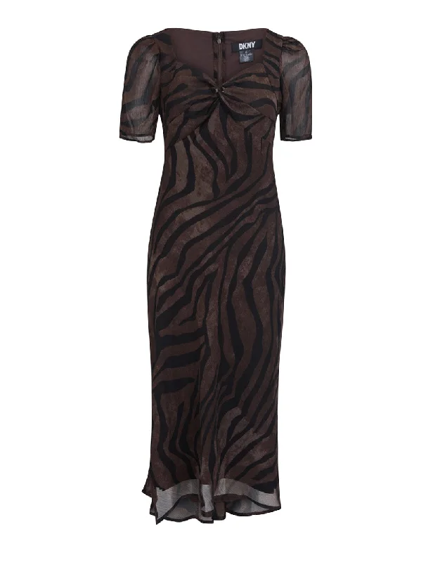 Buy Now Crinkle Chiffon Heart Neck Dress
