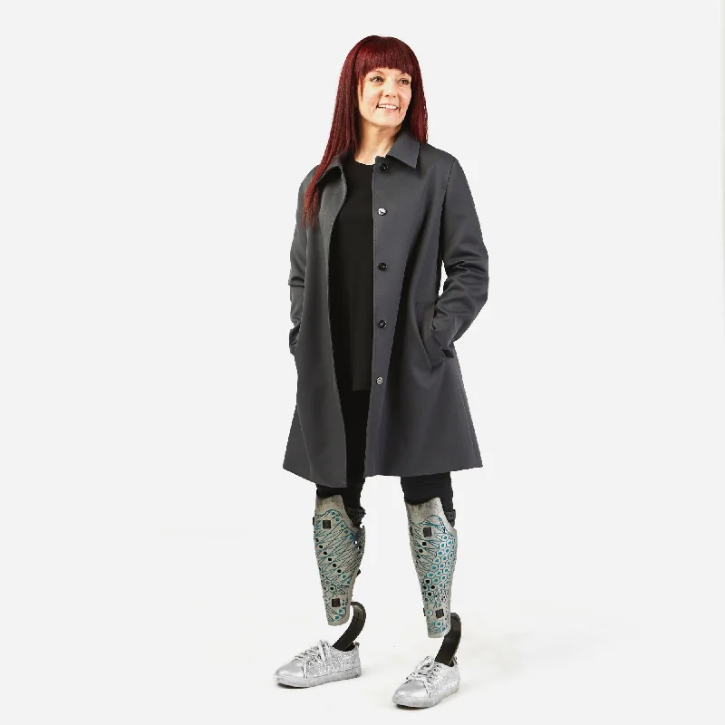 Midnight Madness Junction Trench Coat in a Standing Cut with Magnetic Closures