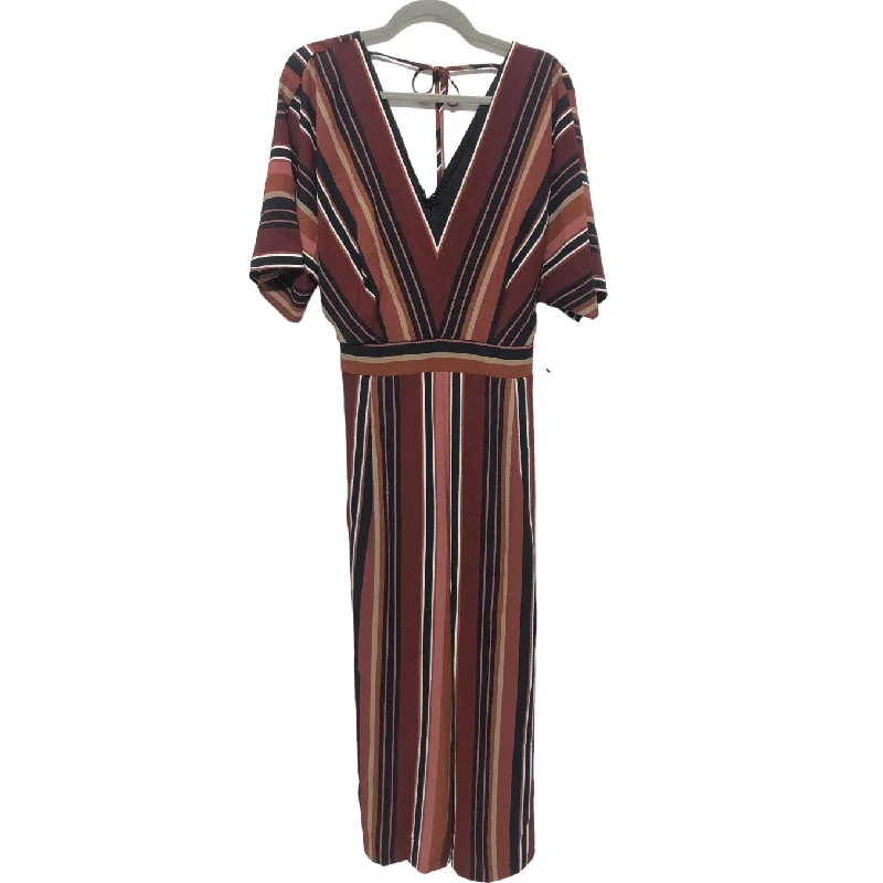 Discount Extravaganza Brown & Red Jumpsuit City Chic, Size 16