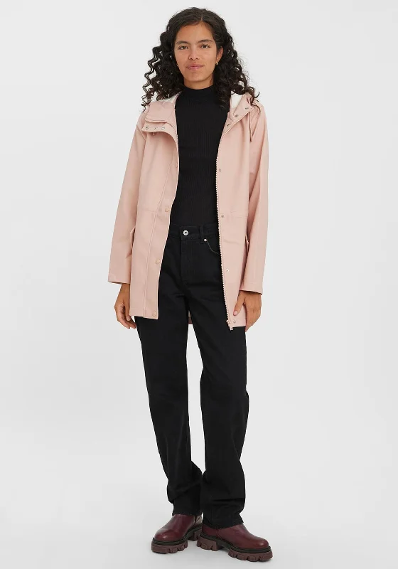 Act Fast Vero Moda Malou Coated Jacket, Mahogany Rose