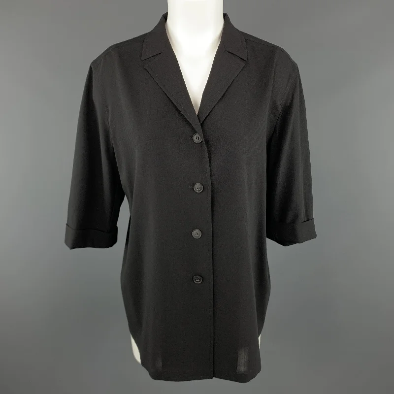Discount Extravaganza JIL SANDER Size 8 Black Wool Jacket / Blazer