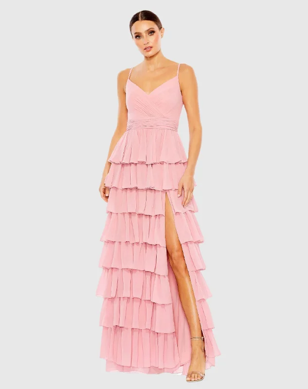 Can't Miss Light Pink V-Neck Sleeveless Gown with Ruffled Skirt