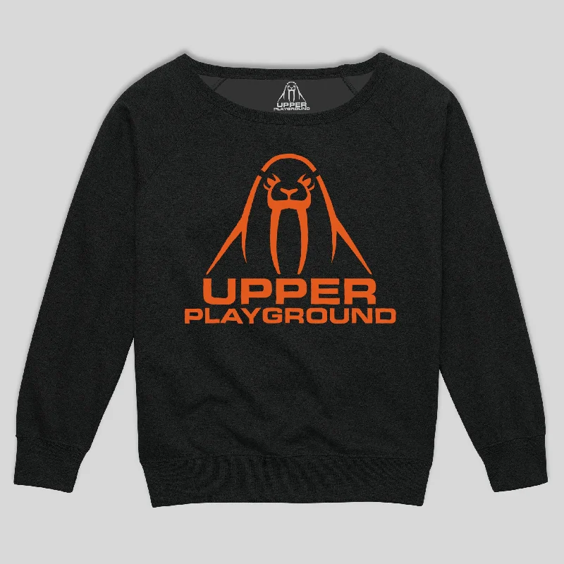 Quick Sale STENCIL LOGO WOMEN'S SCOOP NECK SWEATSHIRT