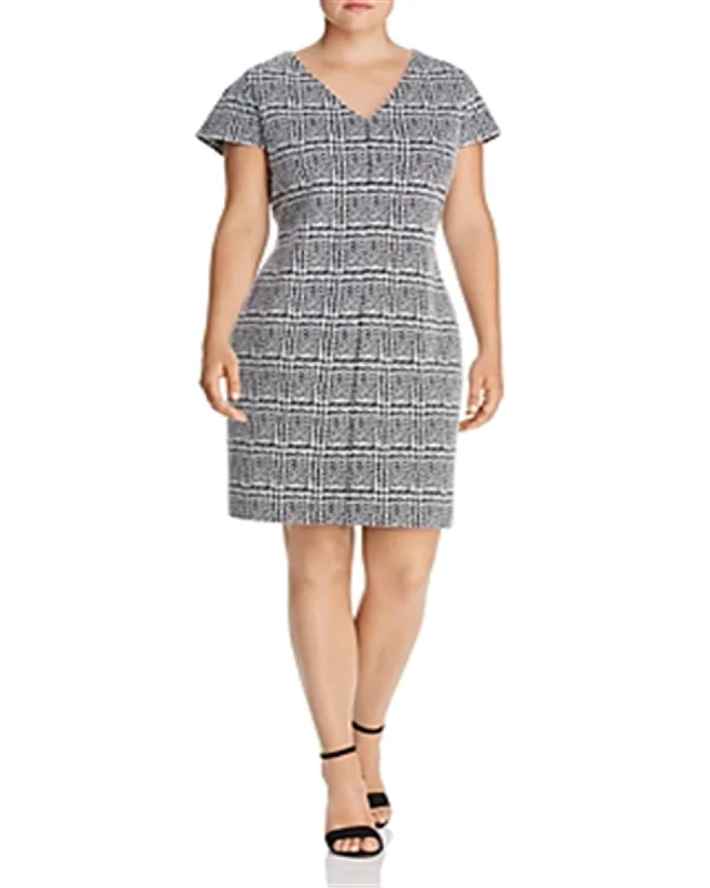 Limited Edition Michael Kors Women's Plus Jacquard Plaid Bodycon Dress Black Size 3X | Black Limited Edition Michael Kors Women's Plus Jacquard Plaid Bodycon Dress Black Size 3X | Black