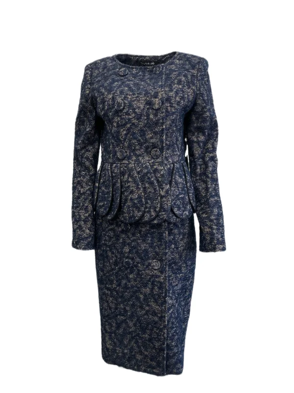 Price Blitz TIMO WEILAND Women's Blue/Tan Peplum Double Breasted Coat W10101PL $750 NEW Price Blitz TIMO WEILAND Women's Blue/Tan Peplum Double Breasted Coat W10101PL $750 NEW
