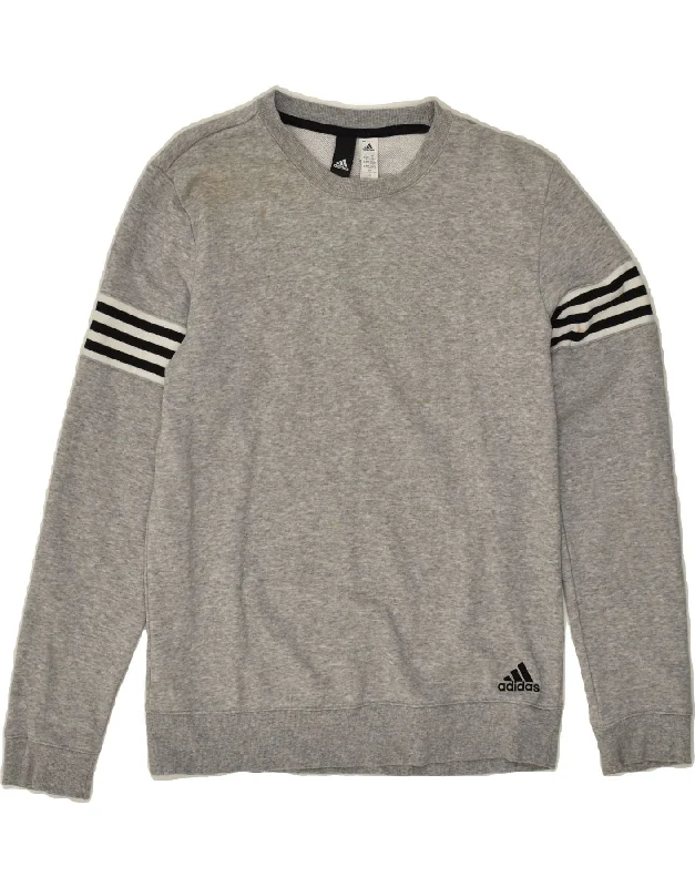 Bonus Savings ADIDAS Womens Sweatshirt Jumper UK 8-10 Small Grey Cotton