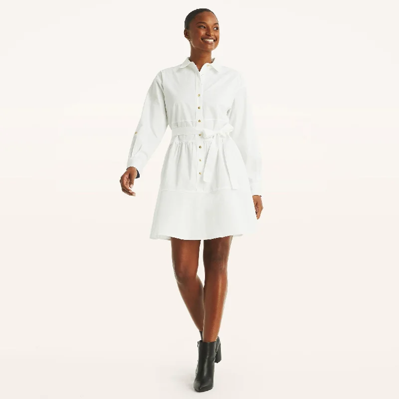 Flash Deals Nautica Womens Long-Sleeve Shirt Dress