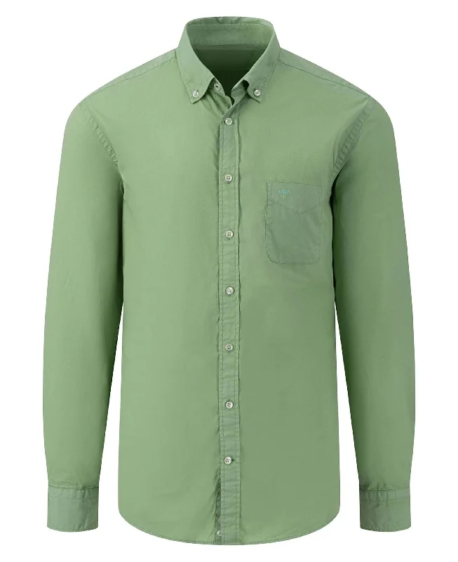 Unmissable Offer Garment Dyed Poplin Shirt - Soft Green