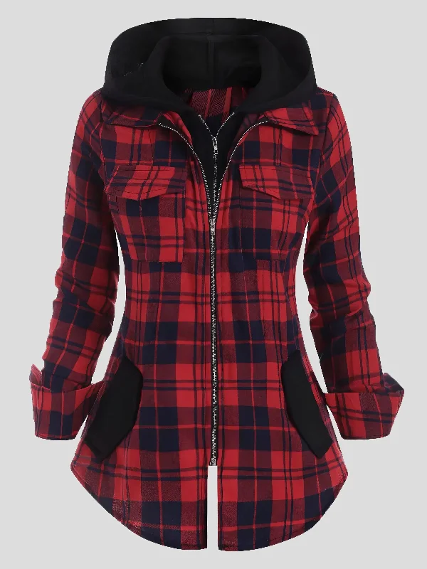Today Only Corduroy and Plaid Zip-Up Jacket