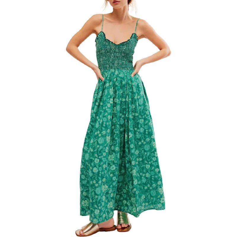 Limited Edition Sweet Nothings Midi Dress In Forest Combo