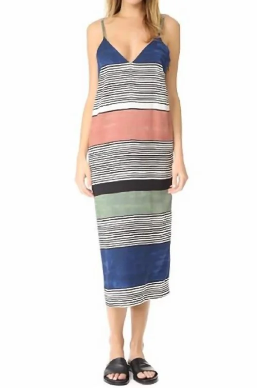 Price Drop Alert Women's Striped Midi Dress In Multi