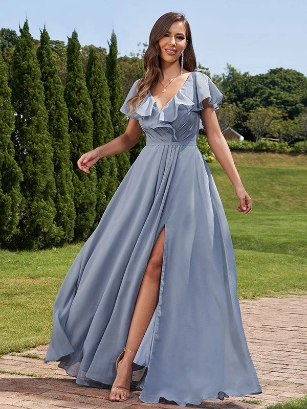 Today’s Special A-Line/Princess Chiffon Ruched V-Neck Short Sleeves Floor-Length Bridesmaid Dresses Today’s Special A-Line/Princess Chiffon Ruched V-Neck Short Sleeves Floor-Length Bridesmaid Dresses