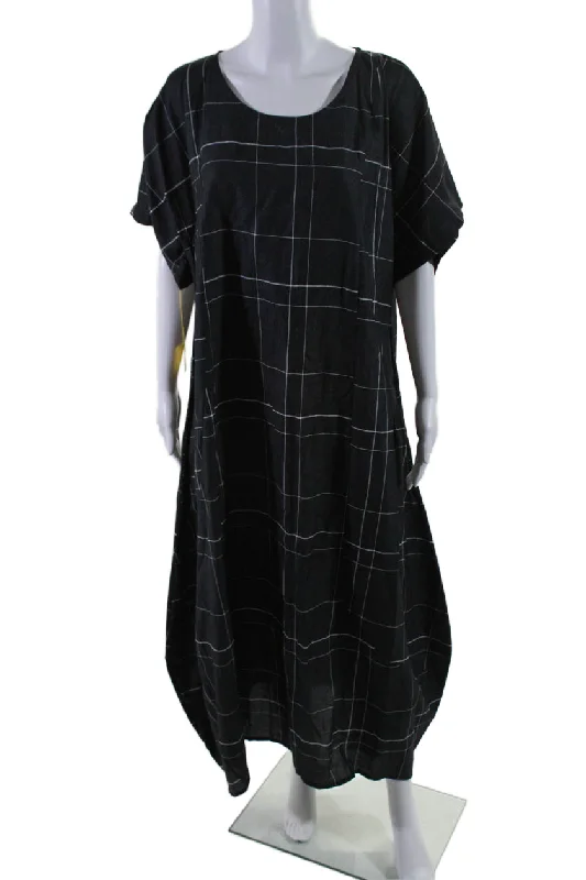 Final Sale Trine Kryger Simonsen Womens Black Printed Short Sleeve Mano Dress