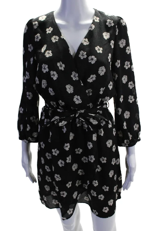 Overstock Sale Pinko Womens 3/4 Sleeve V Neck Belted Floral Accidioso Dress Black White Overstock Sale Pinko Womens 3/4 Sleeve V Neck Belted Floral Accidioso Dress Black White