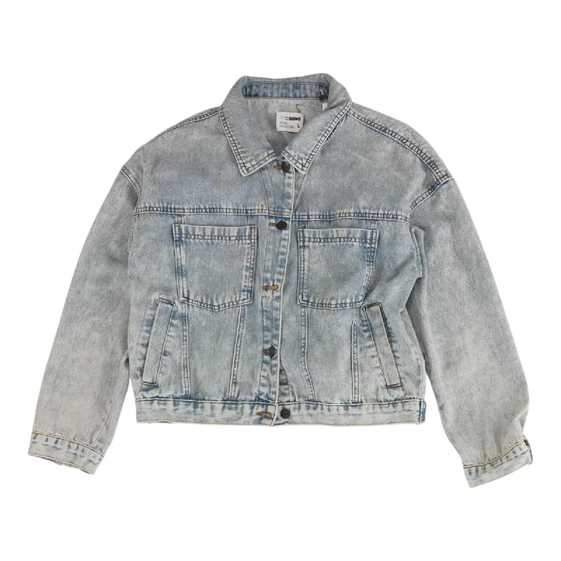 Fantastic Deals Blue Solid Denim Jacket