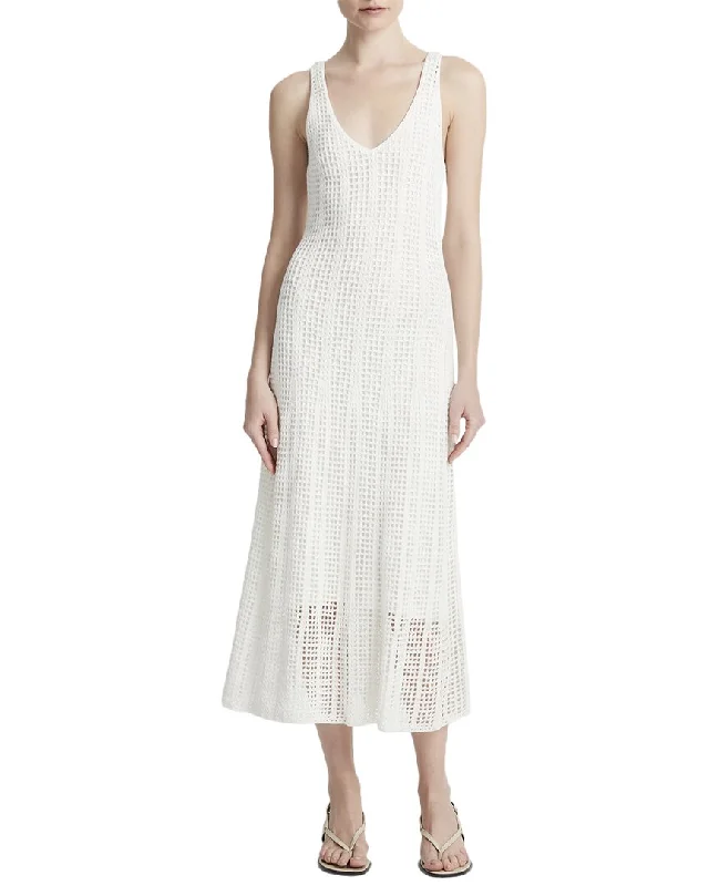 Deep Discounts Vince Mesh Grid Godet Dress