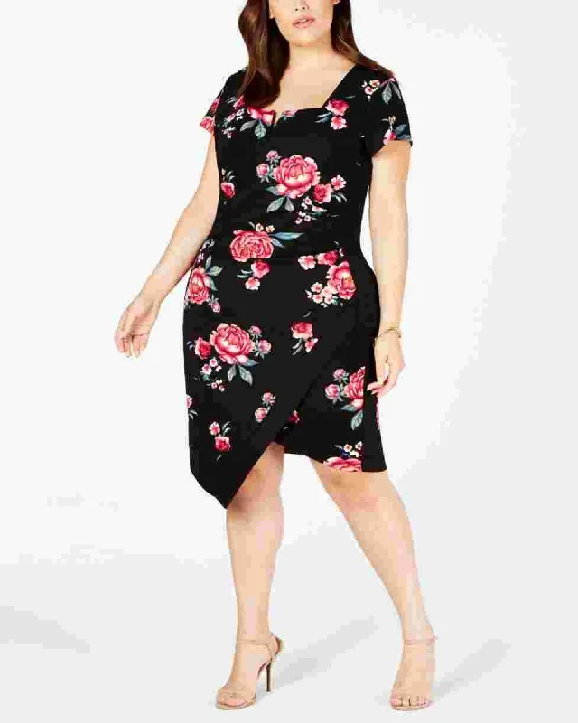 Seasonal Clearance Crave Fame Women's Plus Size Asymmetrical Cutout Bodycon Dress Purple Size 1X | Purple Seasonal Clearance Crave Fame Women's Plus Size Asymmetrical Cutout Bodycon Dress Purple Size 1X | Purple