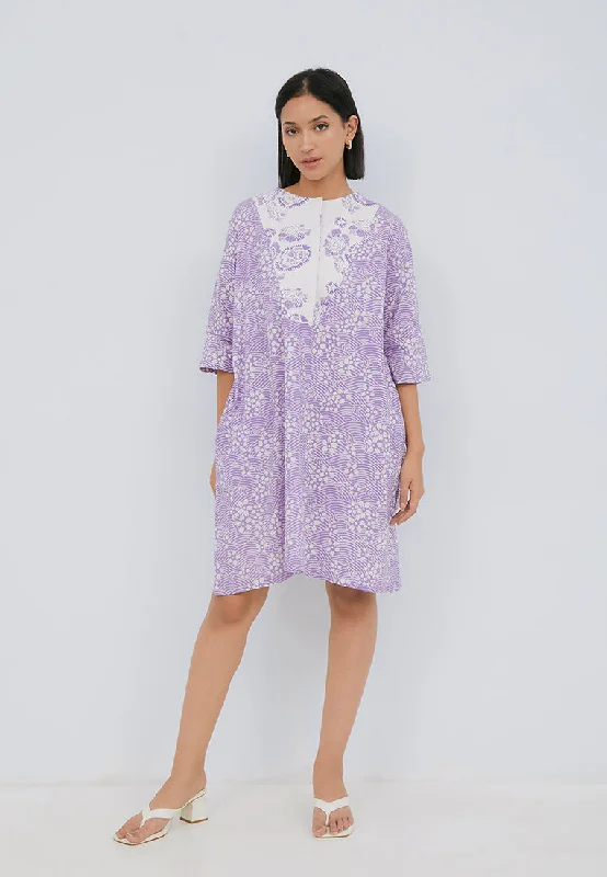 Major Savings SAKURA さくら Lilac Trapeze Dress