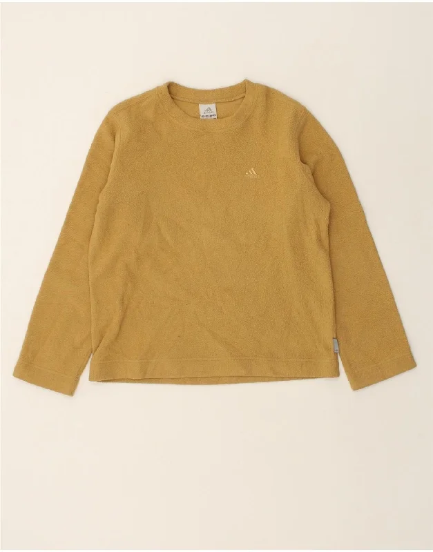 Lowest Price ADIDAS Womens Fleece Jumper UK 10 Small Yellow Polyester