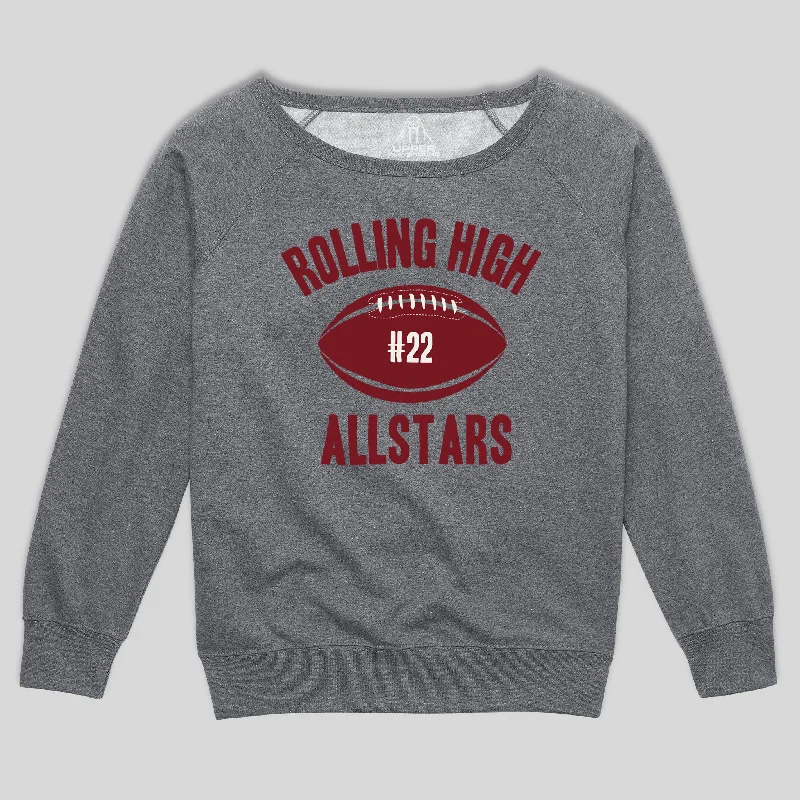 Stock Clearance ROLLING HIGH WOMEN'S SCOOP NECK SWEATSHIRT