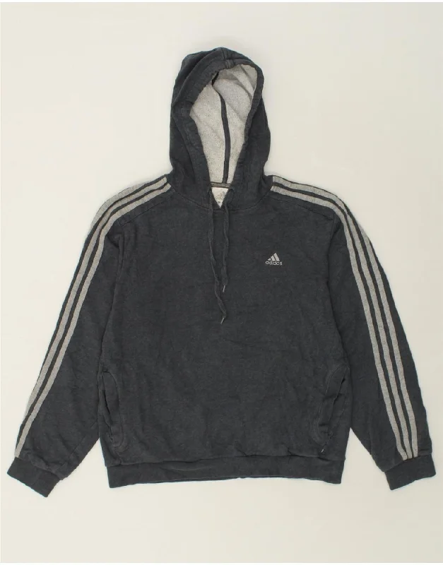 New Deals ADIDAS Womens Oversized Hoodie Jumper UK 14 Medium Grey Cotton