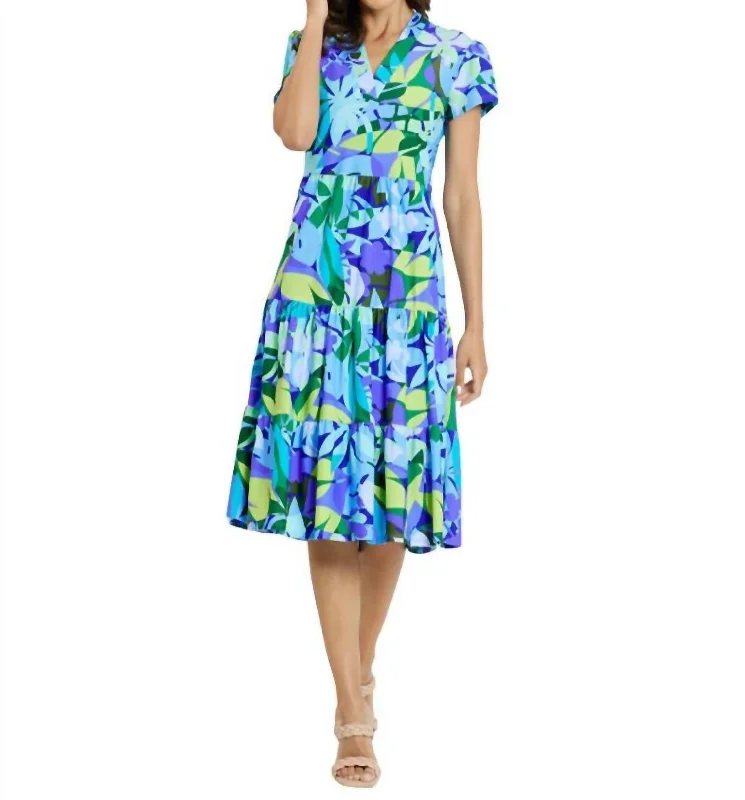 Final Clearance Libby Midi Dress In Kaleidoscope Floral