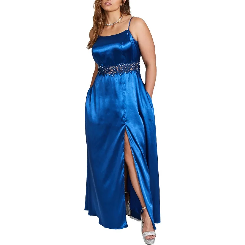 Unbeatable Prices Plus Womens Satin Applique Evening Dress