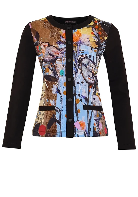 Don't Miss Dolcezza Bold Print Short Jacket, Black