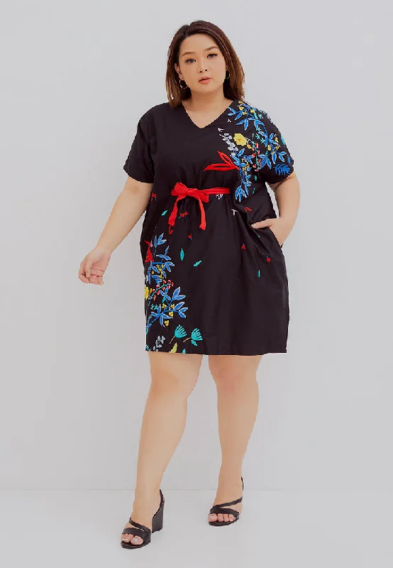 Daily Specials BLACK 花 HANA Embroidery Kimono Dress