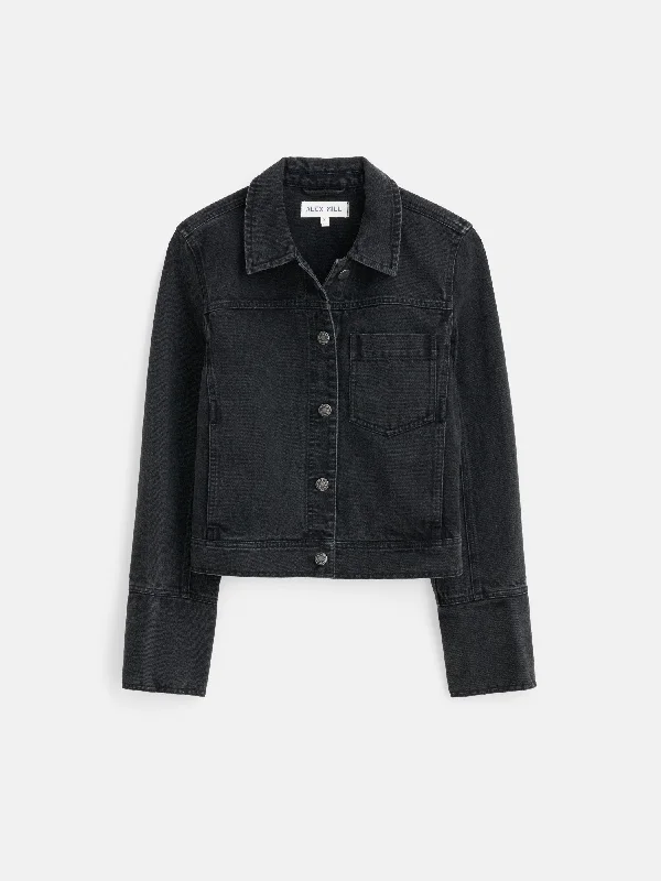 Get It Before It’s Gone Betty Cropped Jacket In Black Denim