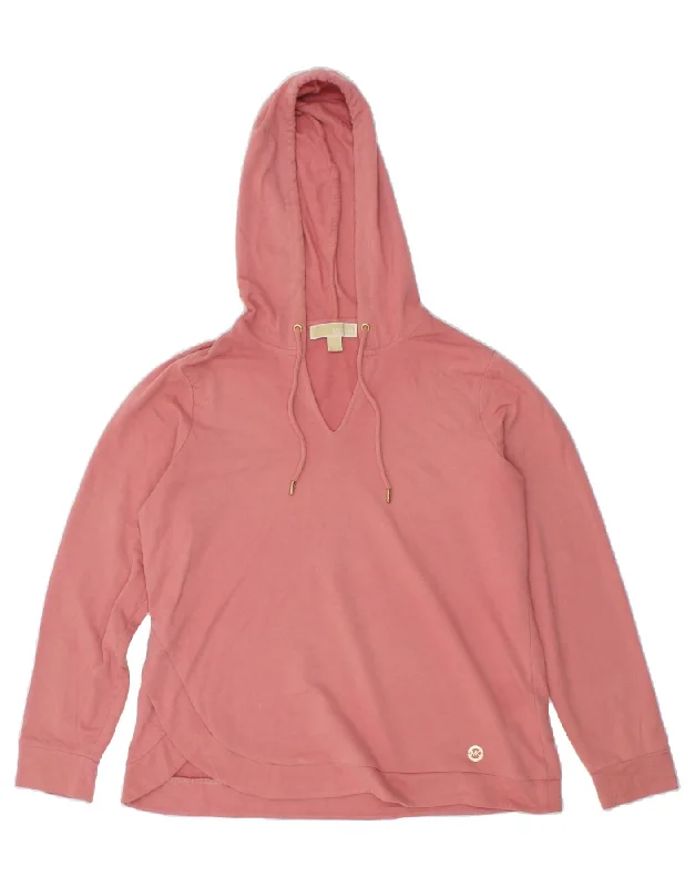 Amazing Deals MICHAEL KORS Womens Hoodie Jumper UK 16 Large Pink Cotton