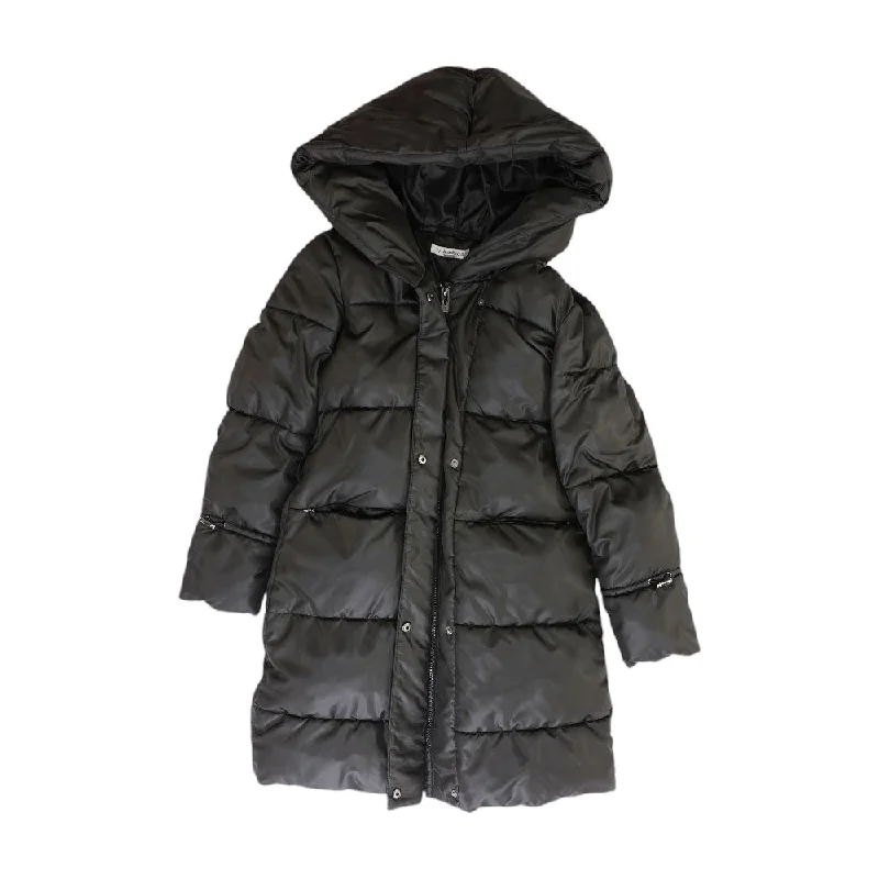 Bargain Prices Black Solid Puffer Coat