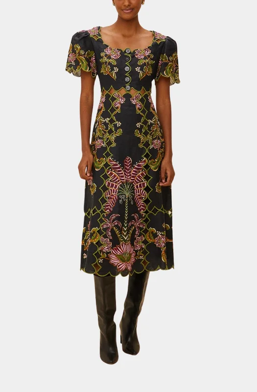New Deals Ravenala Black Short Sleeve Maxi Dress