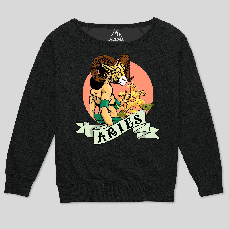 Markdown Madness ARIES BY SAM FLORES  WOMEN'S SCOOP NECK SWEATSHIRT