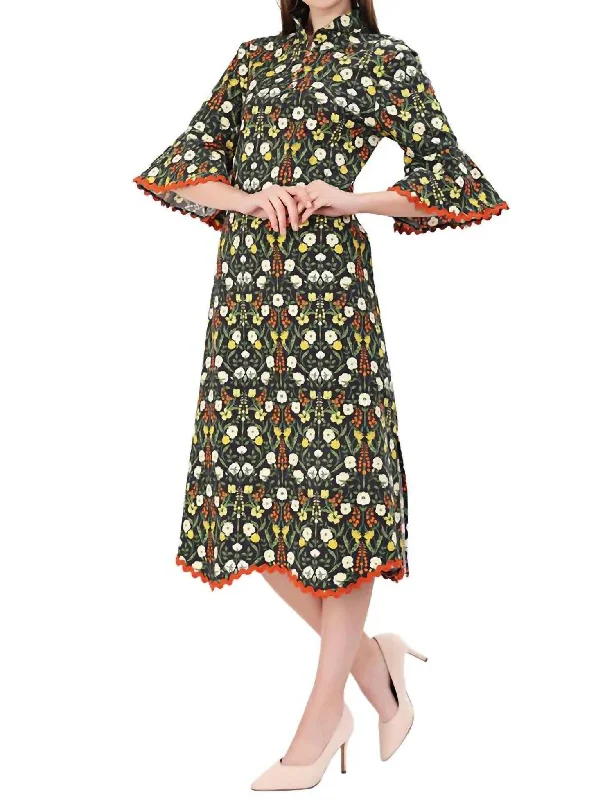 Shop and Save Como Midi Dress In Wildflower Black