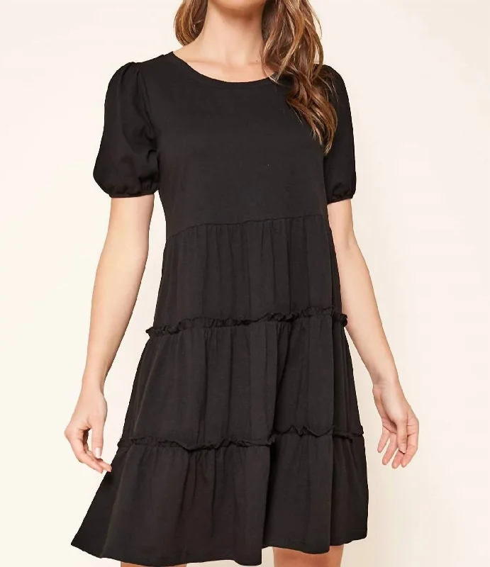 Clearance Event Maryam Puff Sleeve Dress In Black