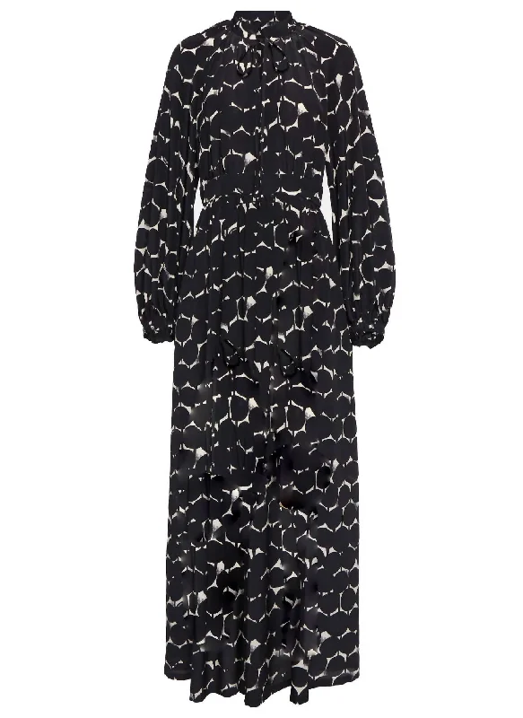 Best Bargains Women's Urbania Silk Maxi Dress In Black/white