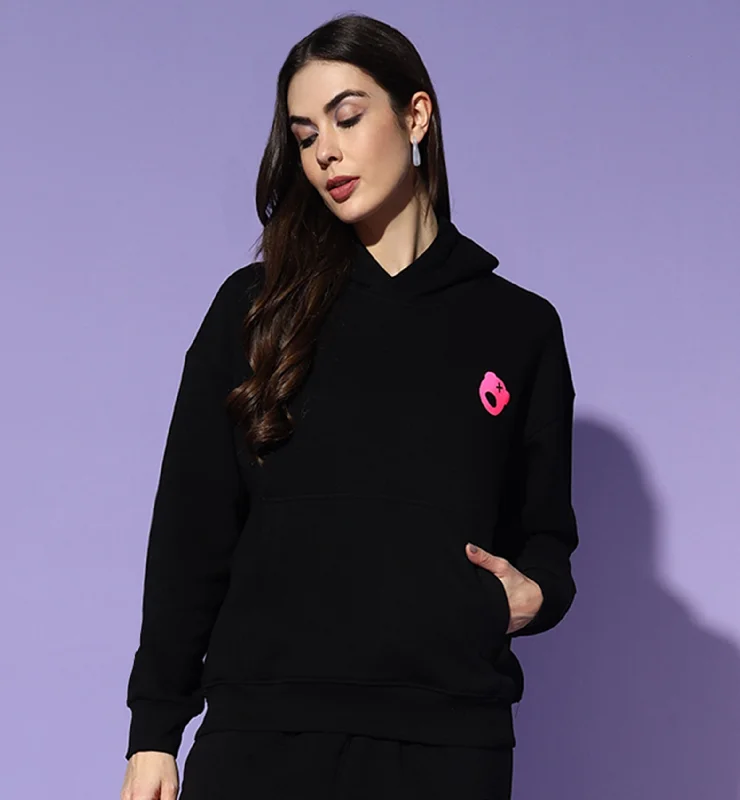 Markdowns GRIFFEL Teddy Logo Hoodie Neck Oversized Sweatshirt