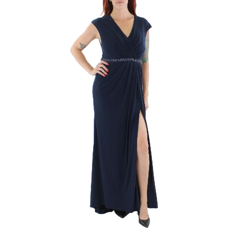 YEAR-End Sale Womens Faux Wrap Long Evening Dress